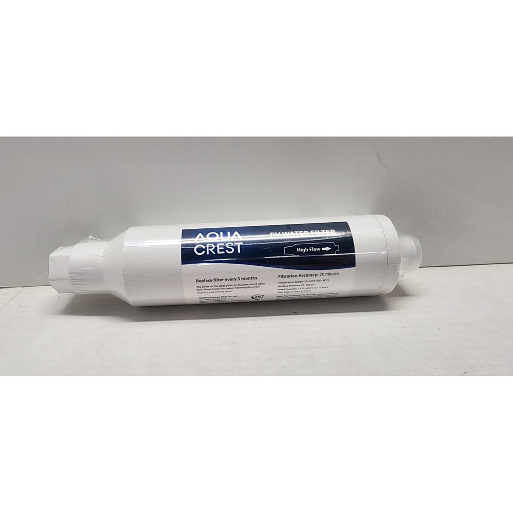 AQUA CREST‎ RV Inline Water Filter,for RVs , Drinking & Washing Filter 1350 Gal